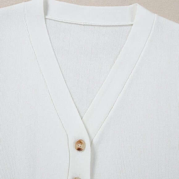 🤍 White V-Neck Buttoned Sweater Vest – Size M - Picture 8 of 11
